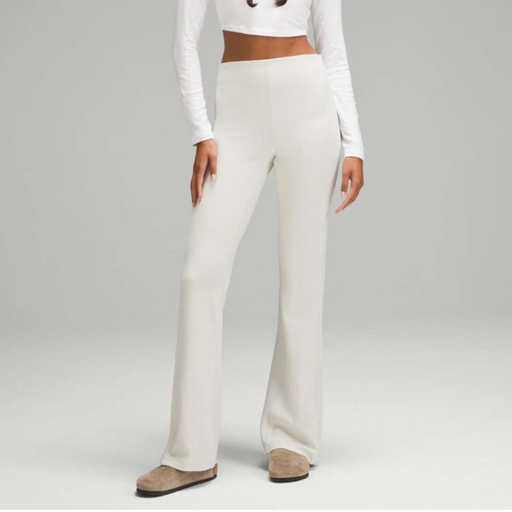 LULULEMON Brushed Softstreme Ribbed Zip Flared Pants 32.5" Inseam